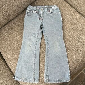 Gymboree Girls Denim Blue  White Pinstripe Denim Jeans Size 4